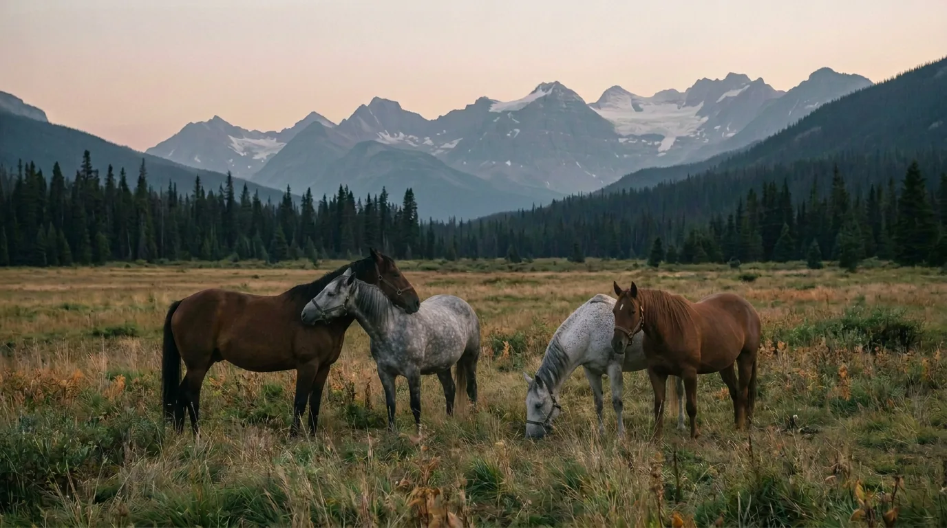 Chevaux en liberté, Les Écuries d'Antan, Haute-Savoie